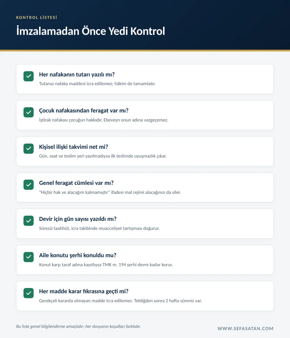 Anlaşmalı boşanma protokolü imzalanmadan önce kontrol edilmesi gereken yedi madde